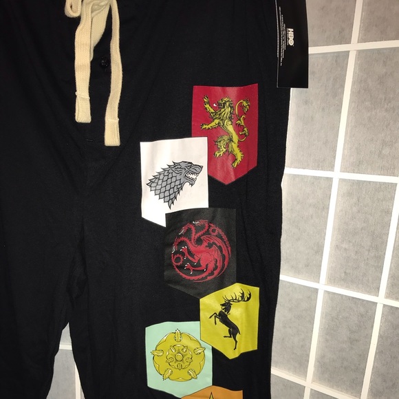 Game of thrones black drawstring pajama pants - L - Picture 3 of 5